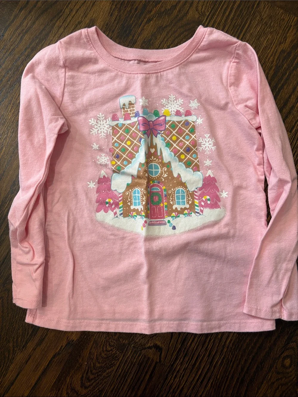 4T The Children's Place Girls' Long-Sleeve Holiday Tee Trio